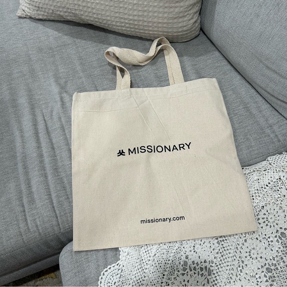 NWOT missionary canvas tote bag